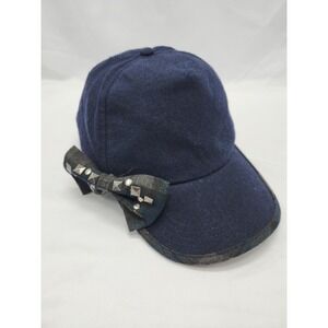 August Accessories‎ Studded Bow Baseball Cap Navy One Size